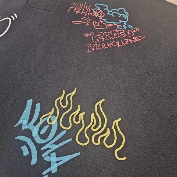 HOLLISTER GRAFFITI SPRAY PAINT LOOK HOODED SWEATSHIRT MENS XXL - Picture 5 of 10